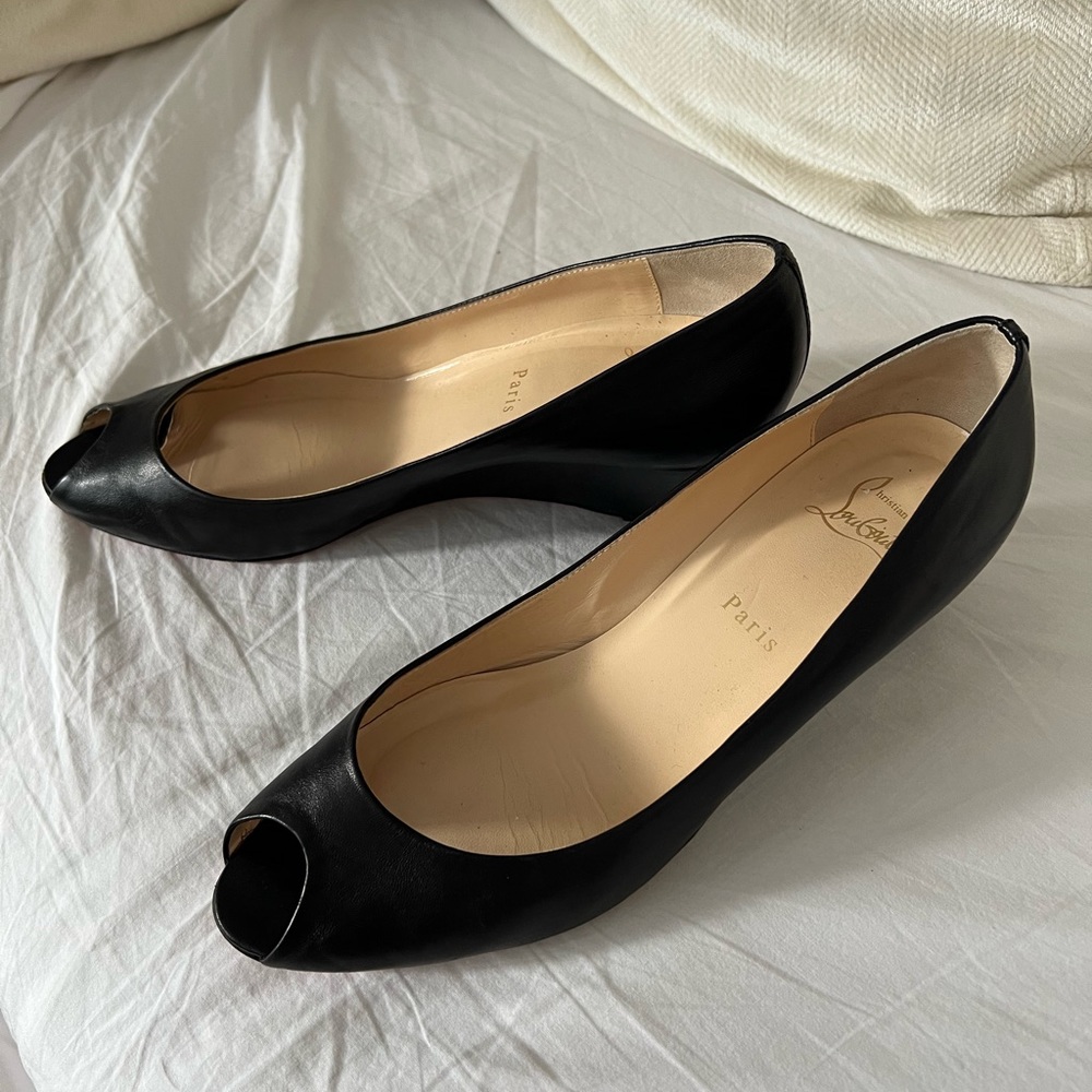Christian Louboutin  peep toe wedge size11